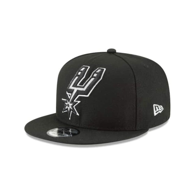 Black San Antonio Spurs Hat - New Era NBA Squad Twist 9FIFTY Snapback Caps USA7934105